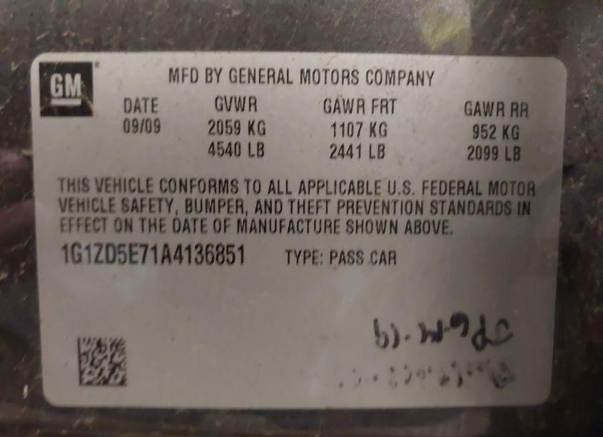 Photo 9 of 2010 Chevrolet Malibu LT (VIN 1G1ZD5E71A4136851)