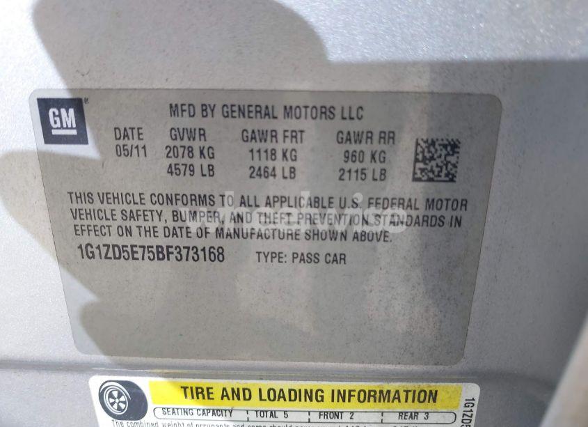 Photo 9 of 2011 Chevrolet Malibu 2LT (VIN 1G1ZD5E75BF373168)