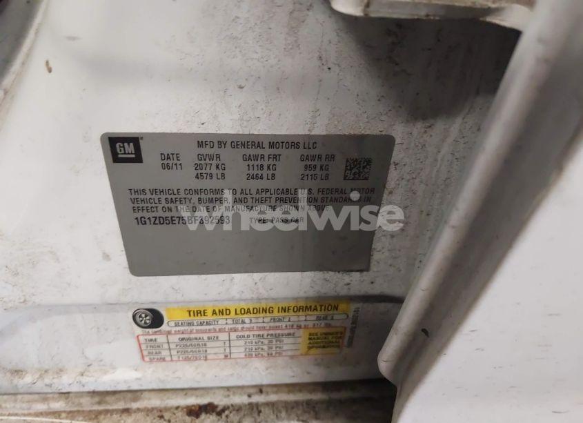 Photo 9 of 2011 Chevrolet Malibu 2LT (VIN 1G1ZD5E75BF392593)