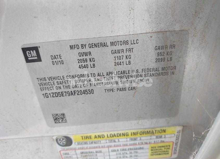 Photo 9 of 2010 Chevrolet Malibu LT (VIN 1G1ZD5E79AF204530)