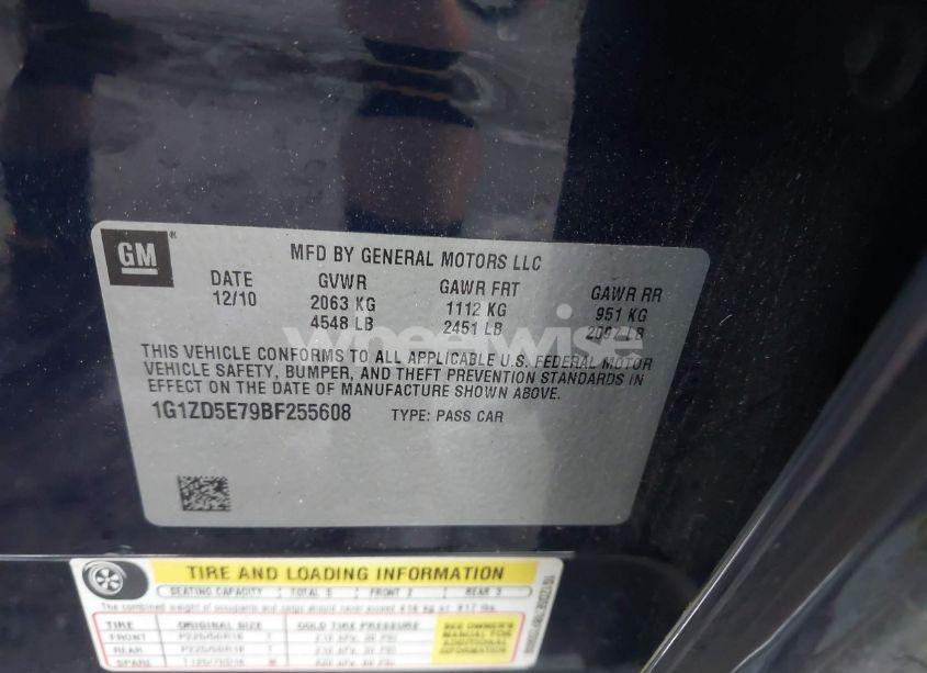 Photo 9 of 2011 Chevrolet Malibu 2LT (VIN 1G1ZD5E79BF255608)