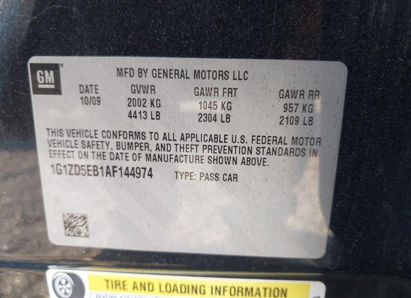 Photo 9 of 2010 Chevrolet Malibu LT (VIN 1G1ZD5EB1AF144974)