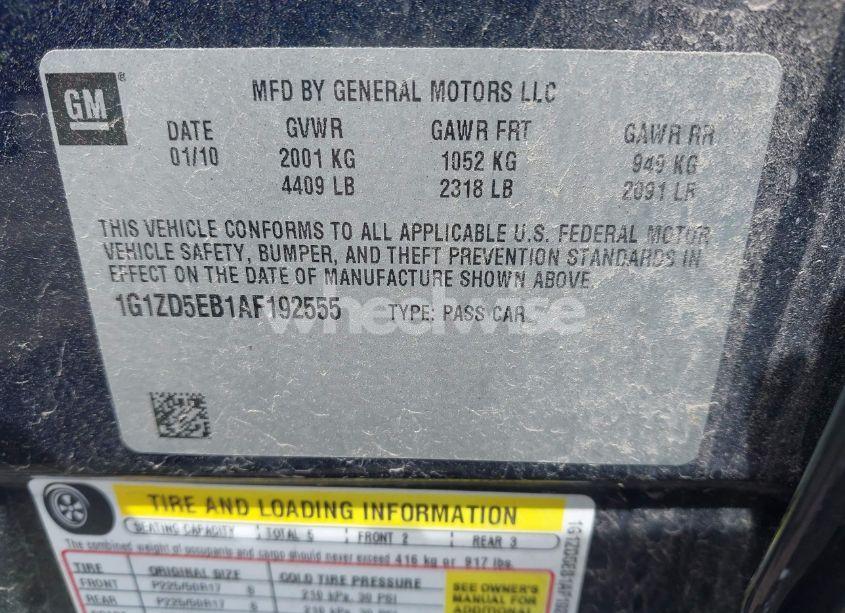 Photo 9 of 2010 Chevrolet Malibu LT (VIN 1G1ZD5EB1AF192555)