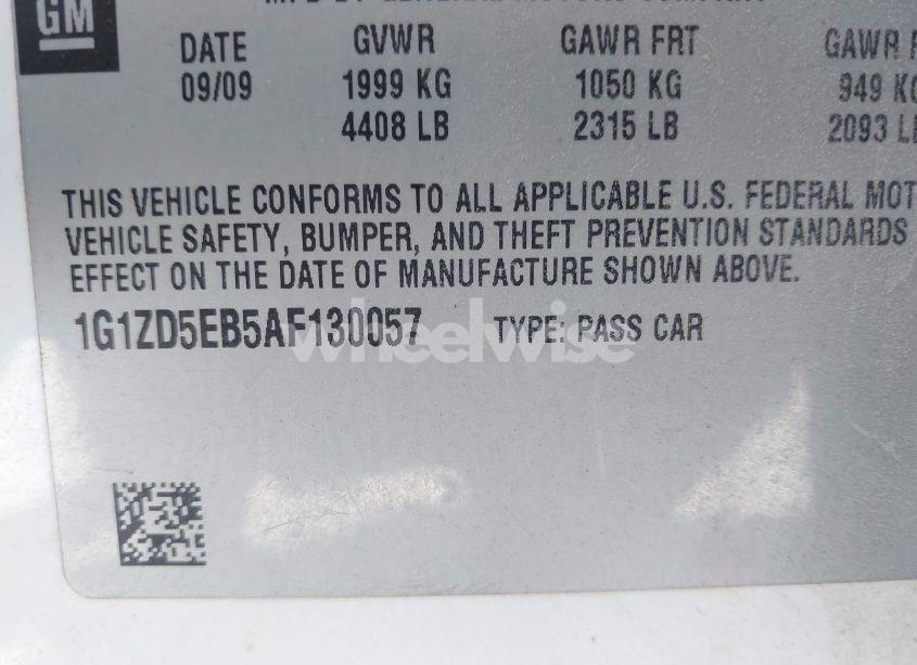 Photo 9 of 2010 Chevrolet Malibu LT (VIN 1G1ZD5EB5AF130057)