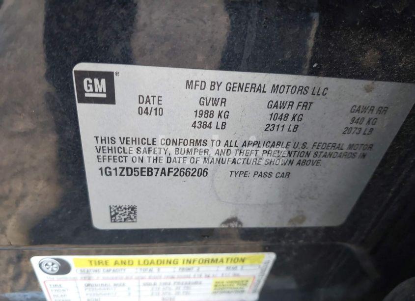 Photo 9 of 2010 Chevrolet Malibu LT (VIN 1G1ZD5EB7AF266206)