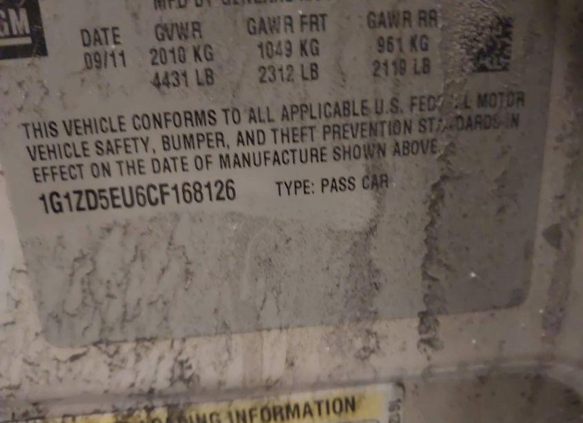 Photo 9 of 2012 Chevrolet Malibu 2LT (VIN 1G1ZD5EU6CF168126)