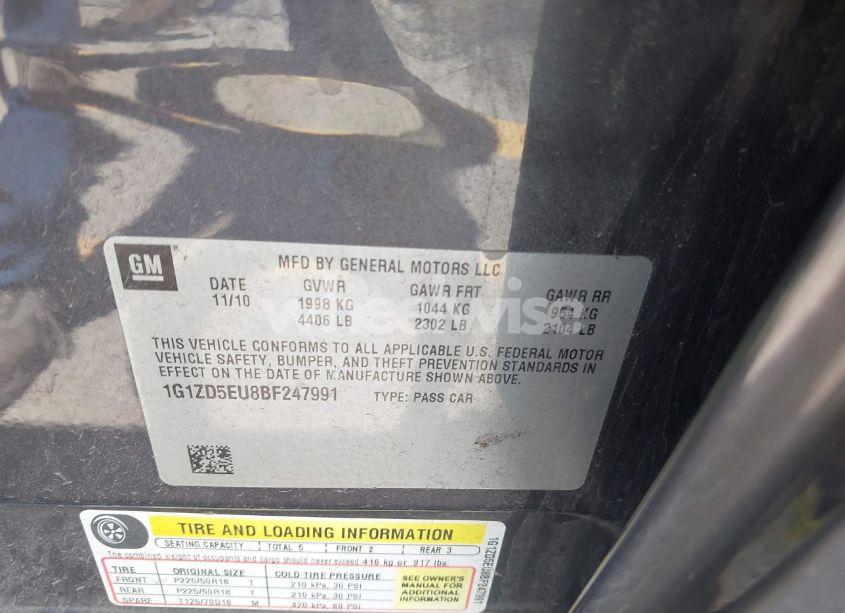 Photo 9 of 2011 Chevrolet Malibu 2LT (VIN 1G1ZD5EU8BF247991)