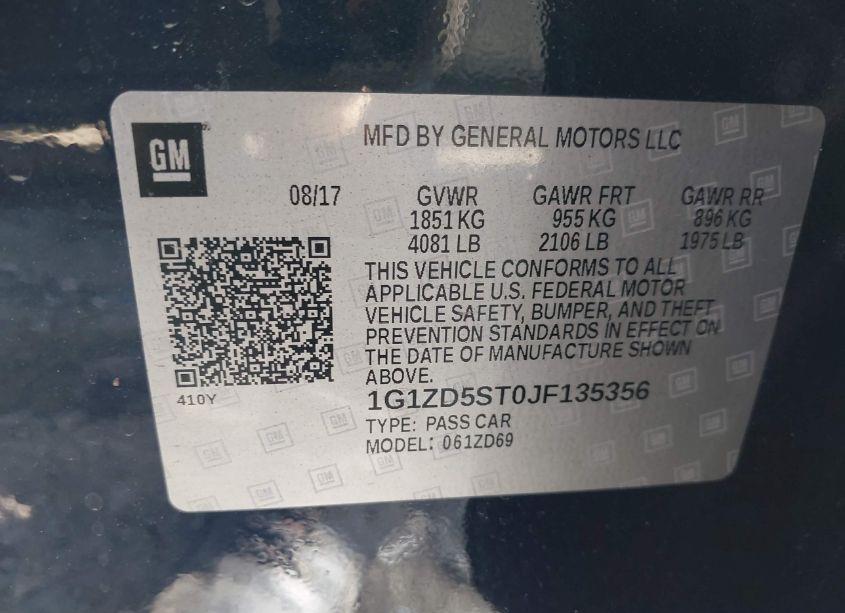 Photo 9 of 2018 Chevrolet Malibu LT (VIN 1G1ZD5ST0JF135356)