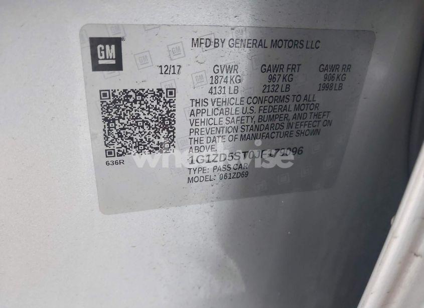 Photo 9 of 2018 Chevrolet Malibu LT (VIN 1G1ZD5ST0JF179096)