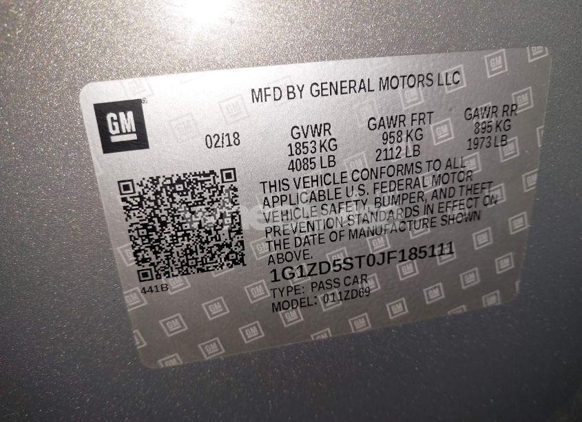 Photo 9 of 2018 Chevrolet Malibu LT (VIN 1G1ZD5ST0JF185111)