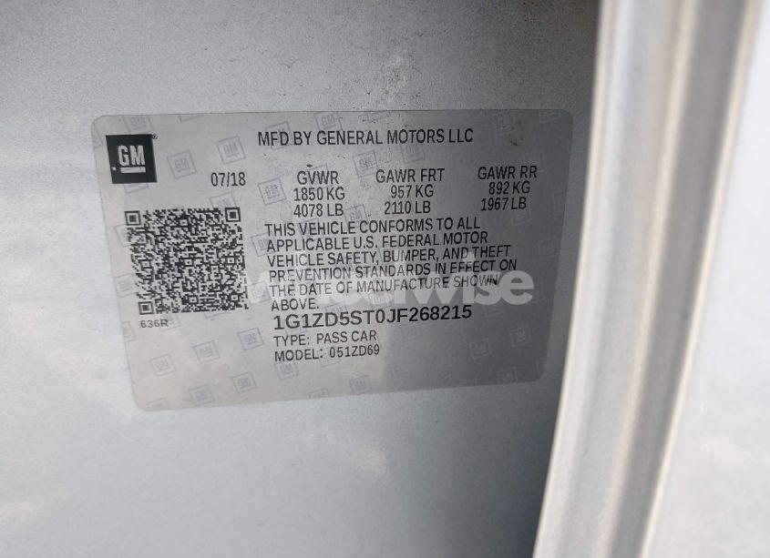 Photo 9 of 2018 Chevrolet Malibu LT (VIN 1G1ZD5ST0JF268215)