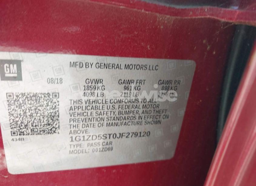 Photo 9 of 2018 Chevrolet Malibu LT (VIN 1G1ZD5ST0JF279120)