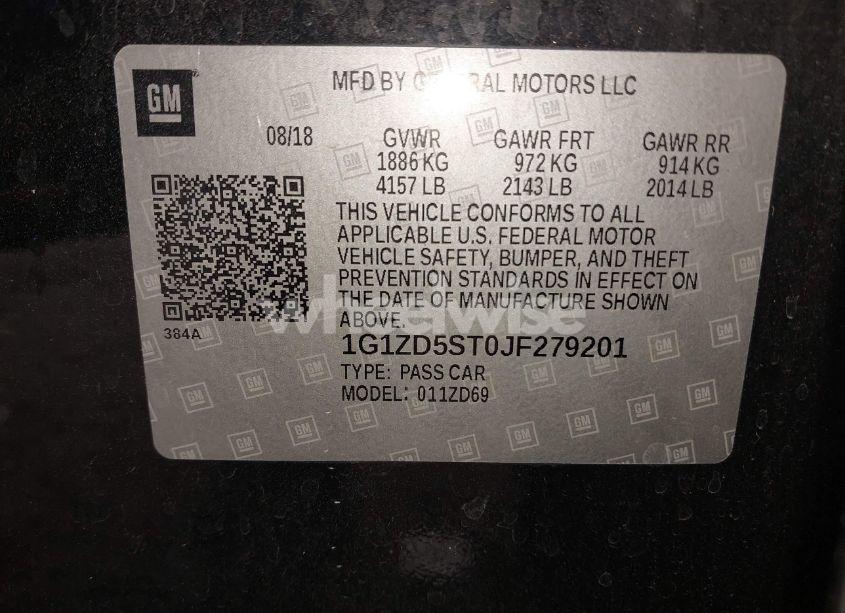 Photo 9 of 2018 Chevrolet Malibu LT (VIN 1G1ZD5ST0JF279201)