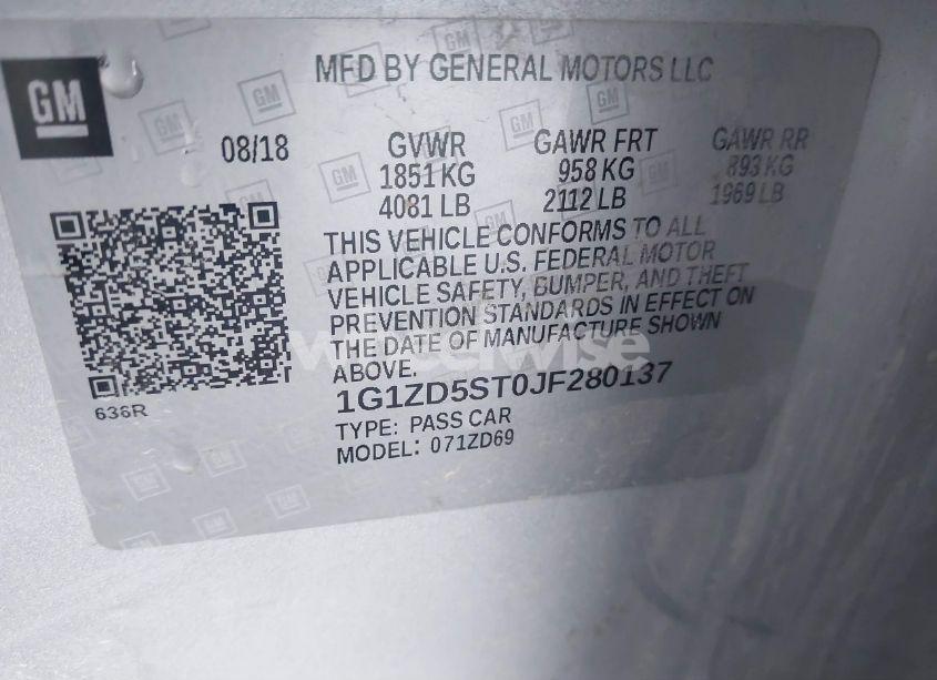 Photo 9 of 2018 Chevrolet Malibu LT (VIN 1G1ZD5ST0JF280137)