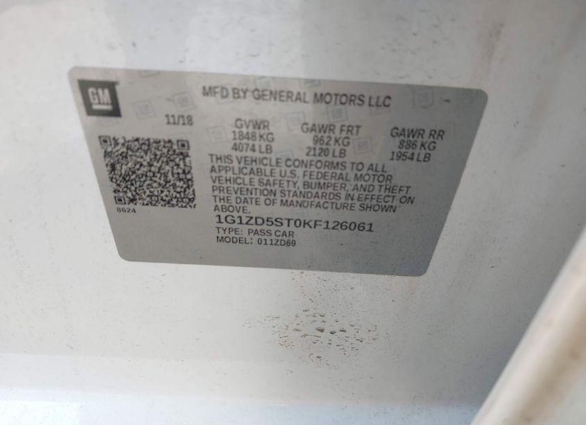 Photo 9 of 2019 Chevrolet Malibu LT (VIN 1G1ZD5ST0KF126061)