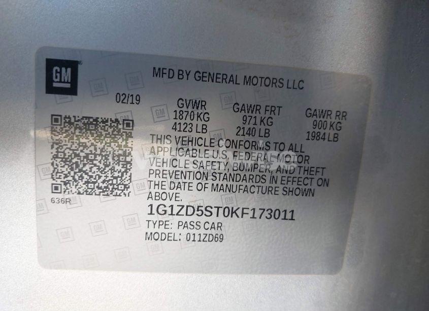 Photo 9 of 2019 Chevrolet Malibu LT (VIN 1G1ZD5ST0KF173011)