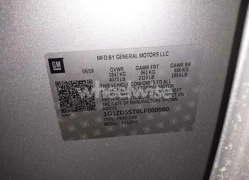 Photo 9 of 2020 Chevrolet Malibu FWD LT (VIN 1G1ZD5ST0LF000980)