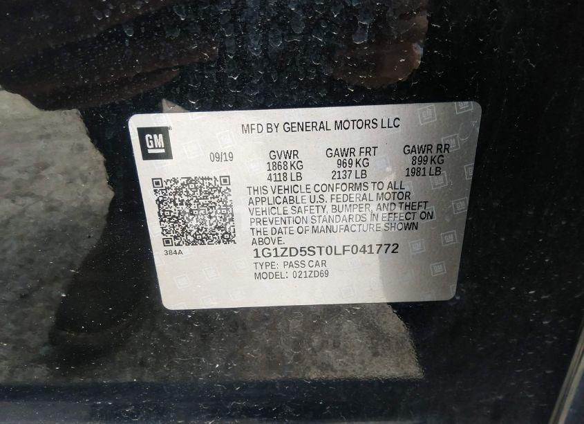 Photo 9 of 2020 Chevrolet Malibu FWD LT (VIN 1G1ZD5ST0LF041772)