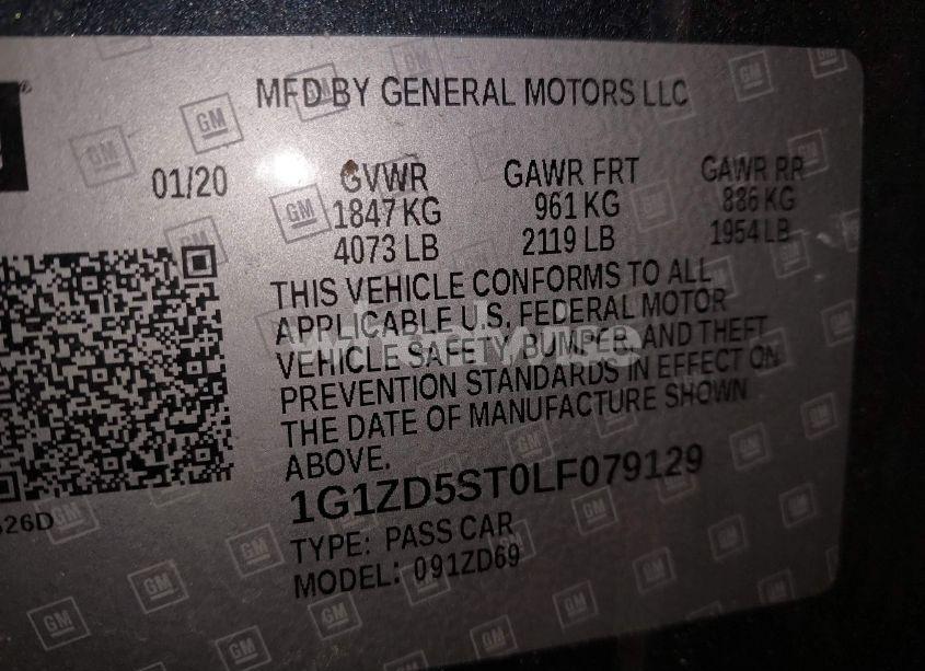 Photo 9 of 2020 Chevrolet Malibu FWD LT (VIN 1G1ZD5ST0LF079129)