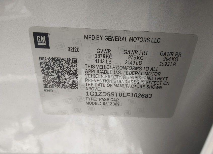 Photo 9 of 2020 Chevrolet Malibu FWD LT (VIN 1G1ZD5ST0LF102683)