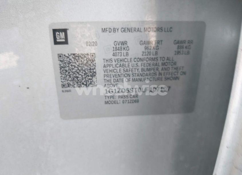 Photo 9 of 2020 Chevrolet Malibu FWD LT (VIN 1G1ZD5ST0LF107107)