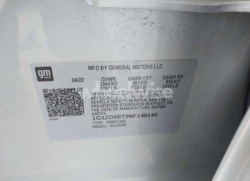 Photo 9 of 2022 Chevrolet Malibu FWD LT (VIN 1G1ZD5ST0NF148145)