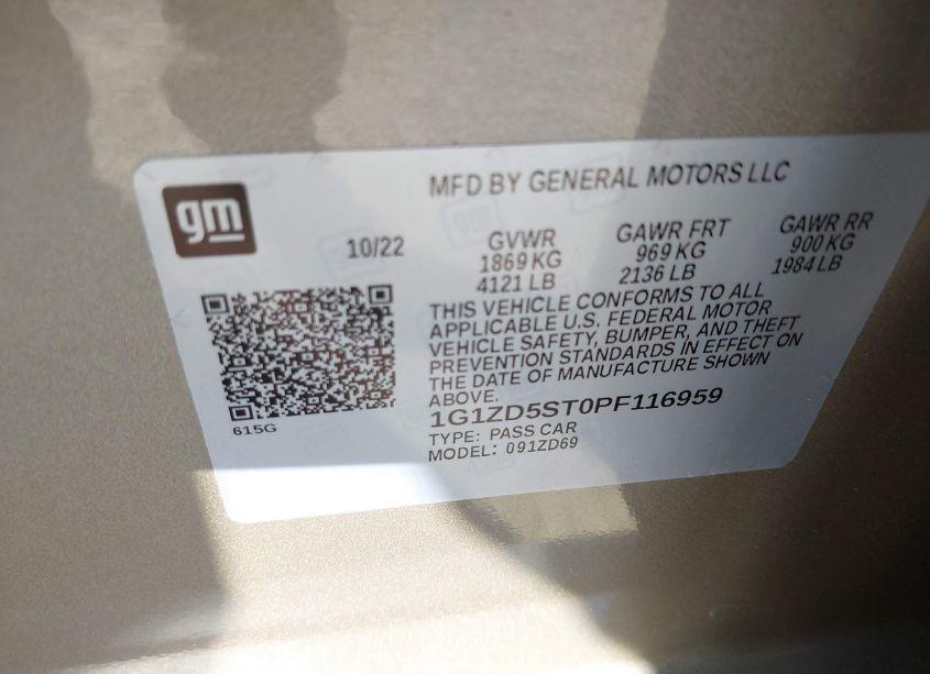Photo 9 of 2023 Chevrolet Malibu FWD 1LT (VIN 1G1ZD5ST0PF116959)