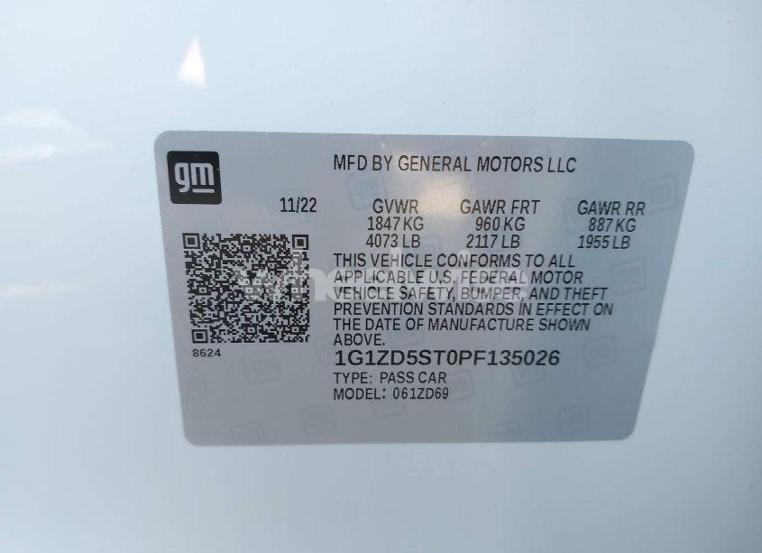 Photo 9 of 2023 Chevrolet Malibu FWD 1LT (VIN 1G1ZD5ST0PF135026)