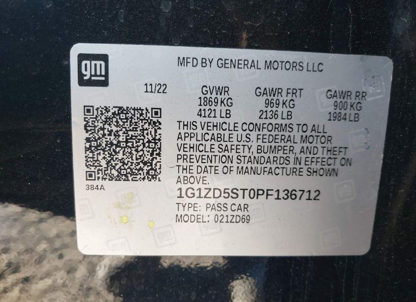 Photo 9 of 2023 Chevrolet Malibu FWD 1LT (VIN 1G1ZD5ST0PF136712)
