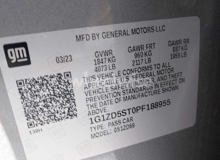 Photo 9 of 2023 Chevrolet Malibu FWD 1LT (VIN 1G1ZD5ST0PF188955)