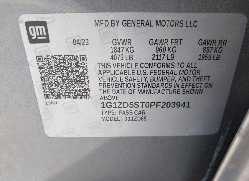 Photo 9 of 2023 Chevrolet Malibu FWD 1LT (VIN 1G1ZD5ST0PF203941)