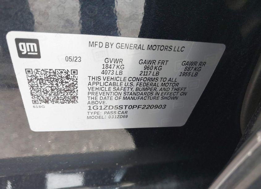 Photo 9 of 2023 Chevrolet Malibu FWD 1LT (VIN 1G1ZD5ST0PF220903)