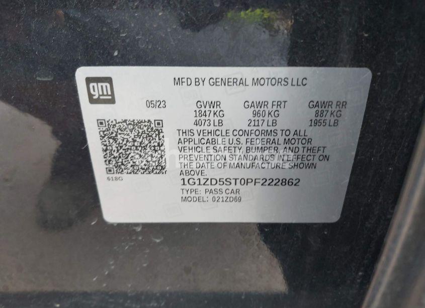 Photo 9 of 2023 Chevrolet Malibu FWD 1LT (VIN 1G1ZD5ST0PF222862)