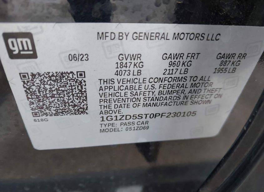 Photo 9 of 2023 Chevrolet Malibu FWD 1LT (VIN 1G1ZD5ST0PF230105)