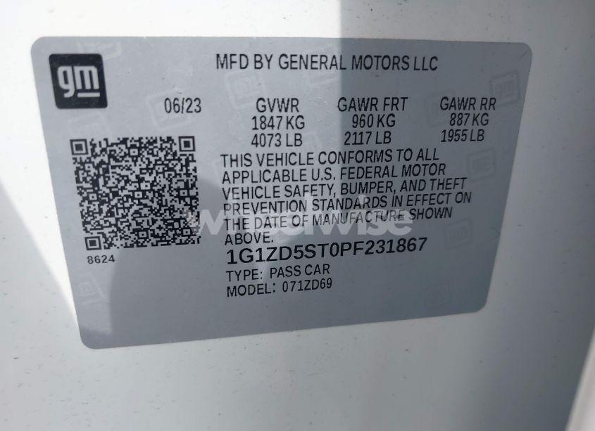 Photo 9 of 2023 Chevrolet Malibu FWD 1LT (VIN 1G1ZD5ST0PF231867)