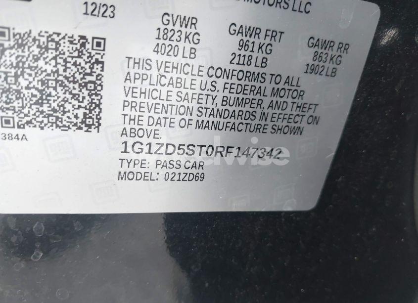 Photo 9 of 2024 Chevrolet Malibu FWD 1LT (VIN 1G1ZD5ST0RF147342)