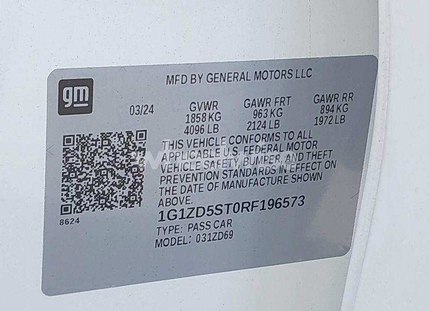 Photo 9 of 2024 Chevrolet Malibu FWD 1LT (VIN 1G1ZD5ST0RF196573)