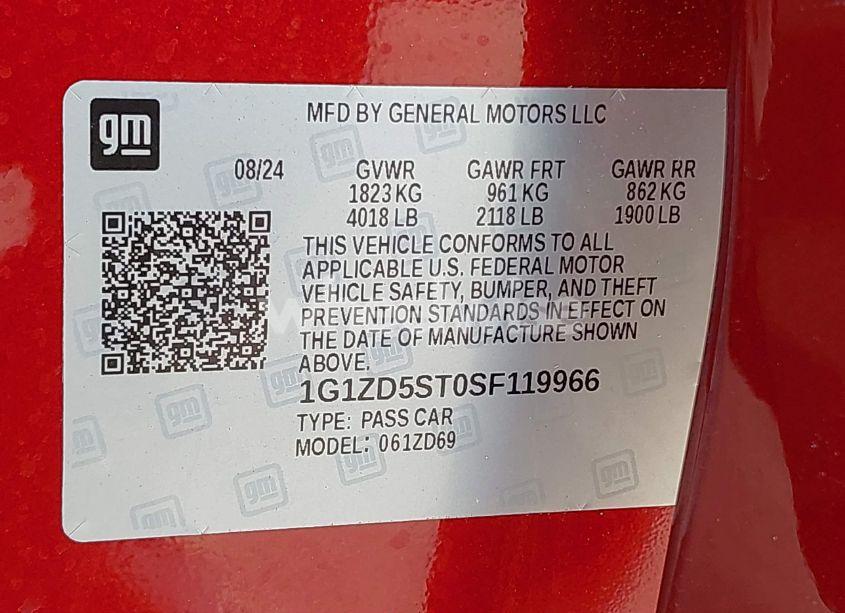 Photo 9 of 2025 Chevrolet Malibu FWD 1LT (VIN 1G1ZD5ST0SF119966)