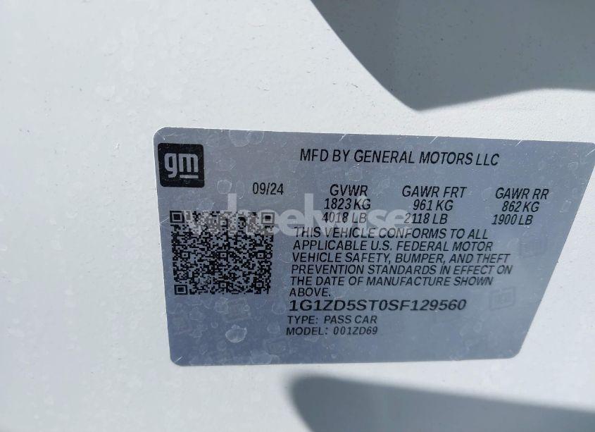 Photo 9 of 2025 Chevrolet Malibu FWD 1LT (VIN 1G1ZD5ST0SF129560)