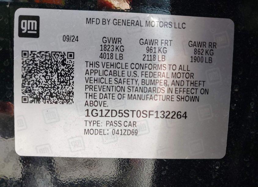 Photo 9 of 2025 Chevrolet Malibu FWD 1LT (VIN 1G1ZD5ST0SF132264)