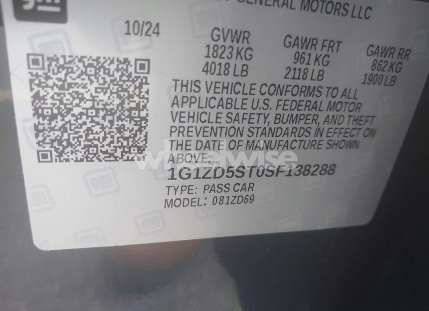 Photo 9 of 2025 Chevrolet Malibu FWD 1LT (VIN 1G1ZD5ST0SF138288)