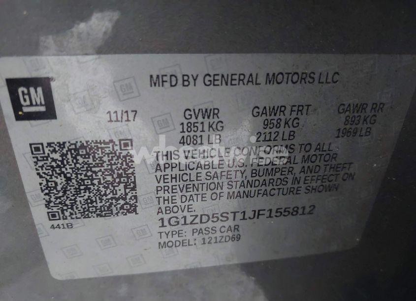 Photo 9 of 2018 Chevrolet Malibu LT (VIN 1G1ZD5ST1JF155812)