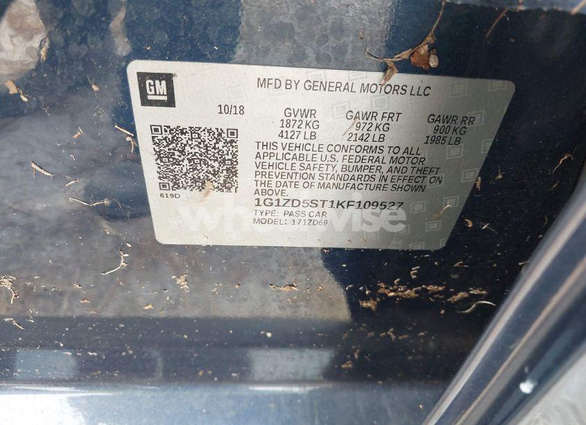 Photo 9 of 2019 Chevrolet Malibu LT (VIN 1G1ZD5ST1KF109527)