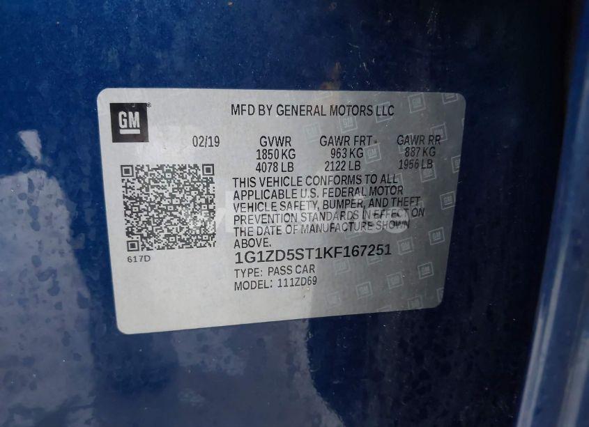 Photo 9 of 2019 Chevrolet Malibu LT (VIN 1G1ZD5ST1KF167251)