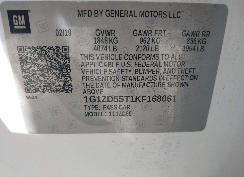 Photo 9 of 2019 Chevrolet Malibu LT (VIN 1G1ZD5ST1KF168061)