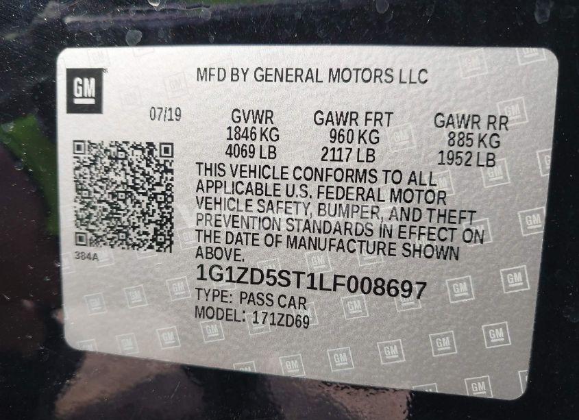 Photo 9 of 2020 Chevrolet Malibu FWD LT (VIN 1G1ZD5ST1LF008697)