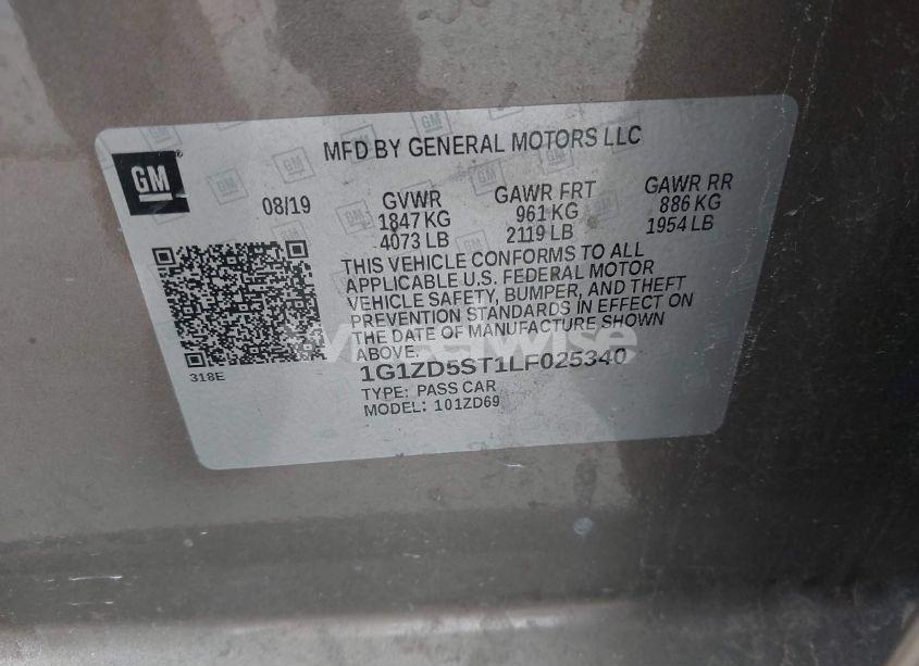 Photo 9 of 2020 Chevrolet Malibu FWD LT (VIN 1G1ZD5ST1LF025340)