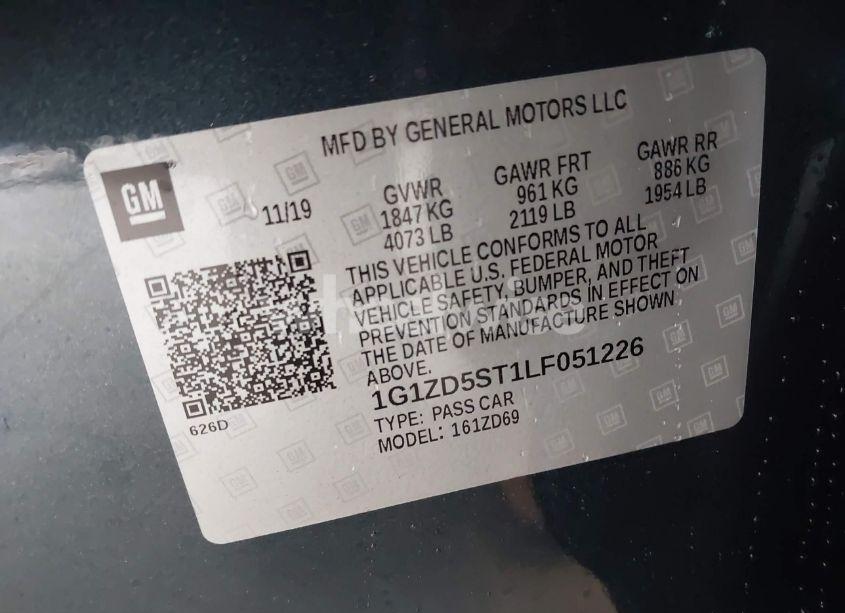 Photo 9 of 2020 Chevrolet Malibu FWD LT (VIN 1G1ZD5ST1LF051226)