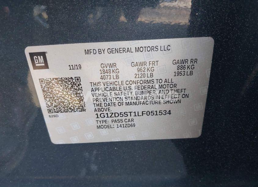 Photo 9 of 2020 Chevrolet Malibu FWD LT (VIN 1G1ZD5ST1LF051534)