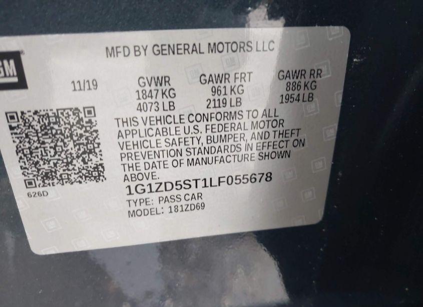 Photo 9 of 2020 Chevrolet Malibu FWD LT (VIN 1G1ZD5ST1LF055678)